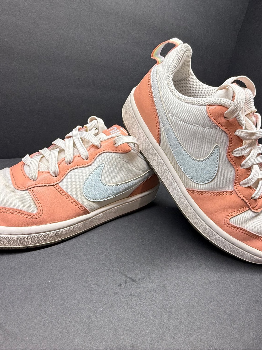 Nike Dunks Coral and White Low-Top Sneakers